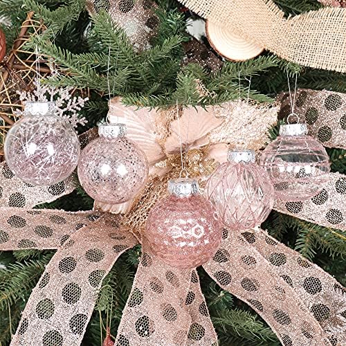 כדור חג המולד קישוטים 2.76 זכוכית משוריינת ברור פלסטיק חג המולד קישוטי חג המולד כדורים עם סט ממולא מעולה קישוטים (25