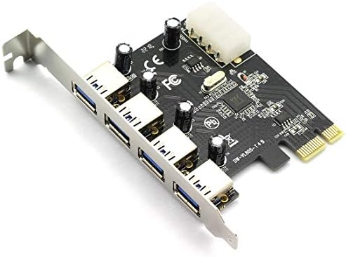 DZS Elec 1pc 4 יציאות USB 3.0 PCI-e כרטיס הרחבה 4 x USB 3.0 Port Hub בקר מתאם PCI Express 5Gbps במהירות גבוהה מתאם כרטיס