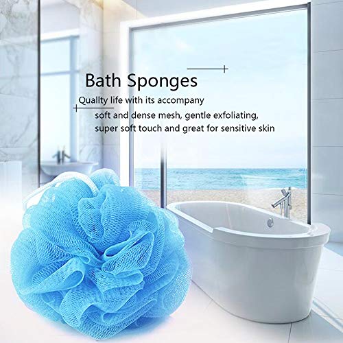 ספוגים באמבטיה אמבטיה Loofahs רשת הפוף מקלחת לשטוף כדור גדול 5 חבילות 60g אחד רך ידידותי לסביבה עבור גברים& נשים מנקה,