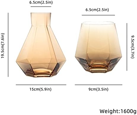 מים Carafe זכוכית קנקן כוס להגדיר מיץ Carafe קיבולת גדולה בקבוק קריסטל לכוס זכוכית מכוון הביתה בר אביזרים למטבח, בקבוק