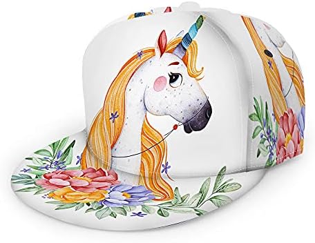WONDERTIFY אדמונית רוז עלים כובע בייסבול בצבעי מים צבעוניים זר פרחים חמוד קשת חד קרן Snapback כובע יוניסקס משאית כובע