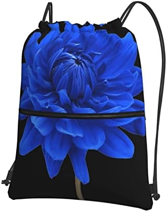 פרחים כחולים שרוך תיק הגב את התיק עם רוכסן,התעמלות קניות ספורט יוגה