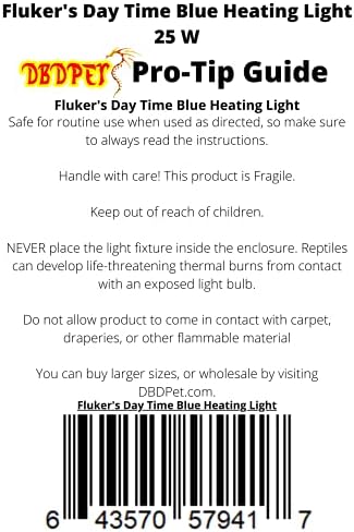 Fluker של זוחלים ליבון לאור הנורה עבור חיית המחמד גידול כחול 25W - כולל מצורף DBDPet פרו-טיפ מדריך