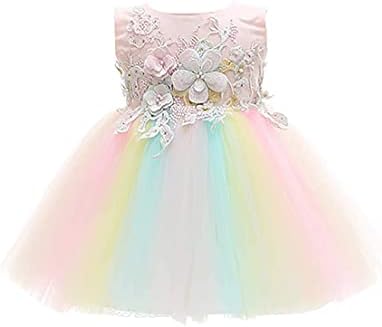 שמלת ילדה קשת תחרה הטבלה שמלת רקמת חרוזים נסיכת חצאית שמלות מסיבת חתונה, יום הולדת