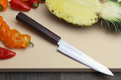 יושיהירו NSW 46 שכבות שיכור דמשק פלדה יפנית קטנוני סכין יפנית 6 רוזווד עם עץ טבעי סאיה כיסוי