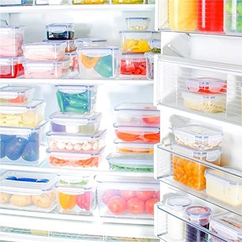 Luxafare פלסטיק אטום מיכל אחסון מזון במקרר עם המכסה עבור ארוחה, אוכל, אורז, פסטה,קטניות, דגנים, פירות וירקות בטוח מיקרוגל