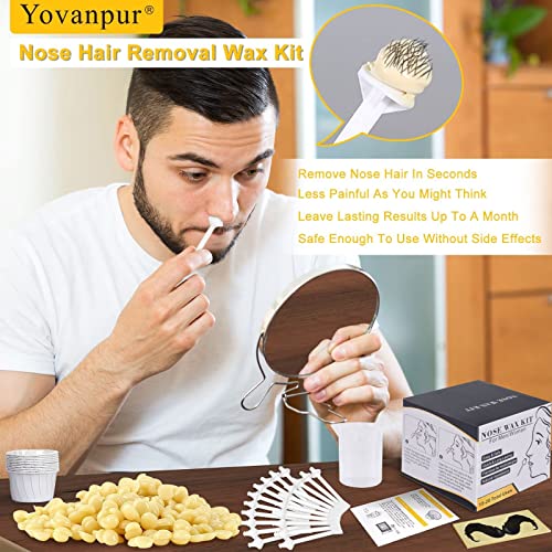 Yovanpur האף שיער ערכת שעווה עם 10.5 עוז קשה חרוזי שעווה להסרת שיער 3.5 עוז האף שיער שעווה חרוזים (15-20 משתמש), 20