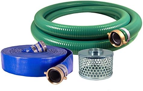 JGB מפעלי נשר צינור PVC/אלומיניום מים/זבל משאבת צינור קיט, 2 ירוק יניקה צינור משולב M x F WS, 2 כחול הפרשות צינור משולב