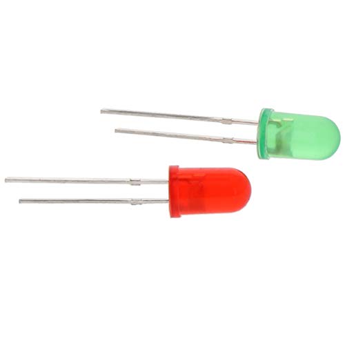 Othmro 30Pcs 5 מ מ אדום ירוק דיודה LED אורות (20mA אדום 1color.9-2.1 V，ירוק 3color.0-3.4 V) רכיבי אלקטרוניקה דיודות