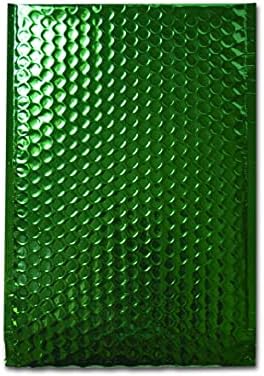 PSBM ירוק בועה פרסומי, 7.5x11 ס מ, 250 Pack, מתכתי מבריק, מרופד זוהר משלוח המעטפה עצמי חותם לקלף רצועה