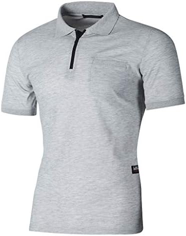YHAIOGS חולצות לגברים שרוול קצר עיצוב אופנה אישיות מקרית Slim כיסים דחיסה פולו, חולצות T גבי החולצה