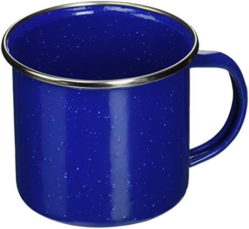 Texsport כחול אמייל כוס קפה ספל עם נירוסטה רים - נהדר עבור קמפינג תחת כיפת השמיים