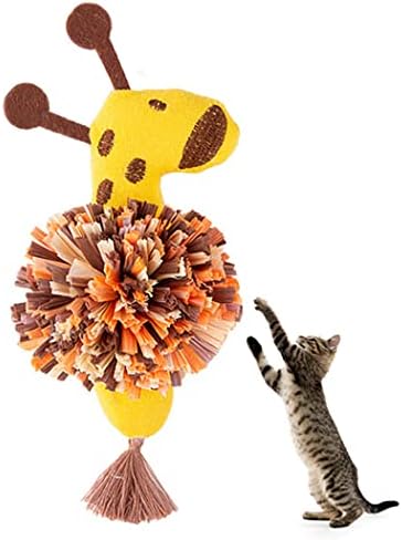 Licogel החתול ללעוס צעצוע מצחיק - אינטראקטיבי חתולים צעצוע קטיפה מזויף נוצה קריקטורה חתלתול צעצוע הלעיסה מחמד צעצוע