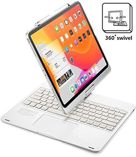360 מסתובב iPad Pro 12.9 2021 5/2020 דור 4 תיק עם מקלדת,להפוך Folio 7 צבע Backlits קלידים כיסוי חכם עם עיפרון בעל העסק