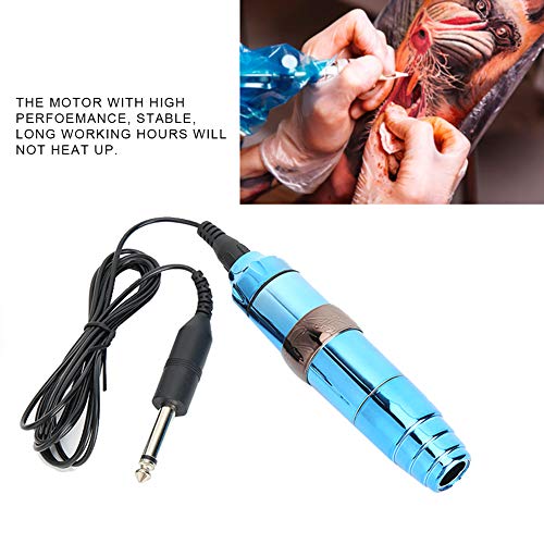 רוטרי עט קעקוע מכונת מקצועי חזק מנוע חשמלי קעקוע עט מכונת קעקוע אמנים כלי RCA ממשק על אמנות הגוף קעקוע(כחול)