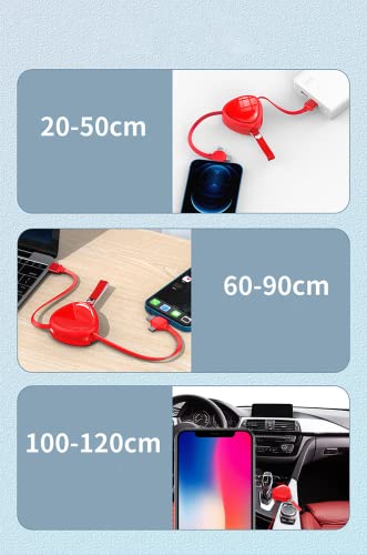 Micro USB כבל טעינה, 3-in-1 Multi-מתיחה ברק כבל USB C-סוג סינכרונית טעינה מהירה כבל, תואם עם הטלפון, פד מיני/Pro/Air,
