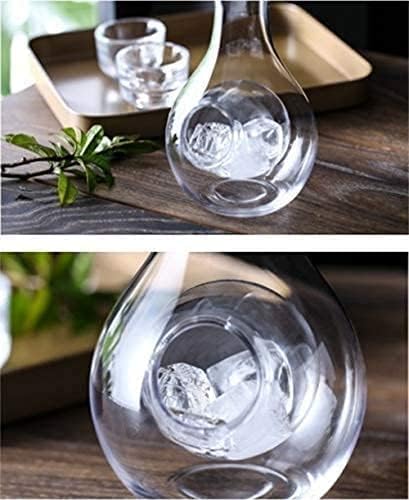 למען להגדיר סאקי יפני סט כלי חרס בסגנון יפני יין קרח חם כד ??קריסטל זכוכית למען סט 6 חלקים עם מגש מעץ.