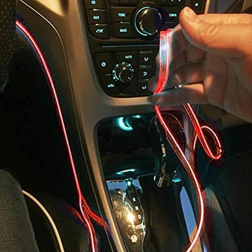 Isesuch 1M אל חוט Led הרצועה, הפנים המכונית אווירה בר אור USB ניאון זוהר מהבהבים עם מצתים וכוח נהג אוטומטי הפנים, מנורת