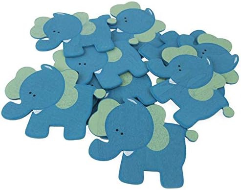 כחול oET פיל החיה עץ התינוק טובות, 4 אינץ', 10-Piece