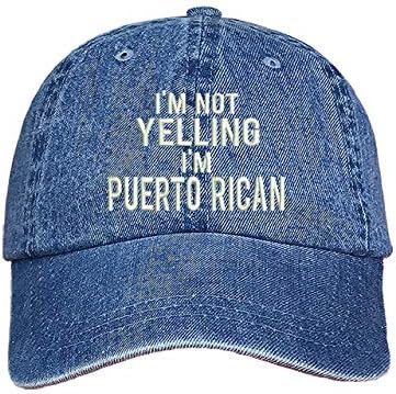 PRFCT אני לא צועק, אני פורטוריקני לשני המינים כובע בייסבול - פורטו ריקו קאפ