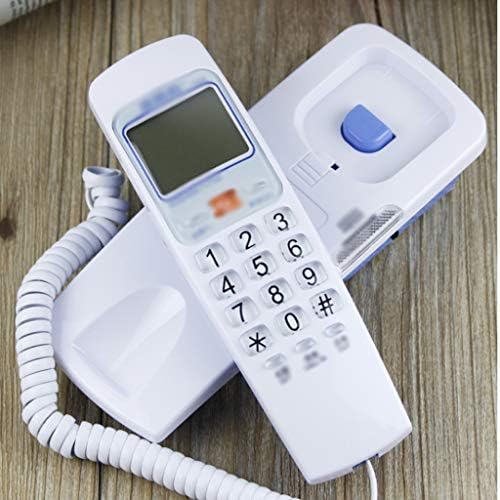 XJJZS פתול טלפון-מיני שולחן העבודה של טלפון נייח טלפון קבוע מתאם למערכת vesa לתלייה על הקיר,טלפון, משרדים,מלון צבע，לבן