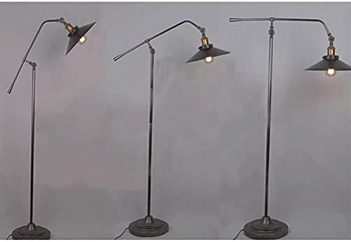 ZJZD קריאה אורות קומה עומדת מנורת רצפה רטרו סגנון תעשייתי ברזל יצוק זרוע מוט ארוך דיג רוקר הזרוע בשימוש לופט סלון ליד