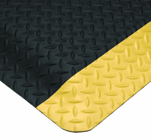 Wearwell PVC 497 חכם יהלום-צלחת בינונית חובה Anti-Fatigue Mat, מחודד הקצוות, עבור אזורים יבשים, 2' רוחב x 3' אורך x