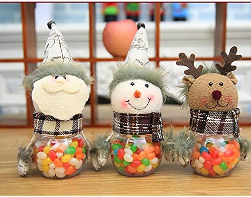 סוכריות חג המולד צנצנת סנטה קלאוס, איש שלג, איילים דובים ממתקים עוגיות שוקולד סיבוב המיכל בקבוק חג המולד חג להתייחס