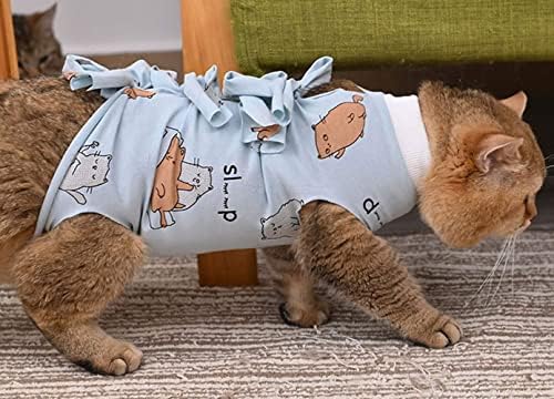 Kitipcoo מקצועי ניתוח שחזור חליפה עבור חתולים כלבים כותנה לנשימה ניתוח חליפות בטן פצעים, מחלות עור עבור כלבים וחתולים,