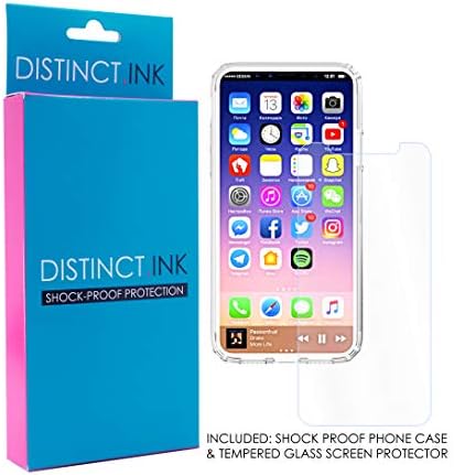 DistinctInk ברור Shockproof היברידית מקרה עבור iPhone XR (6.1 מסך) - פגוש TPU, אקריליק חזרה, מזג זכוכית מגן מסך - טרבל