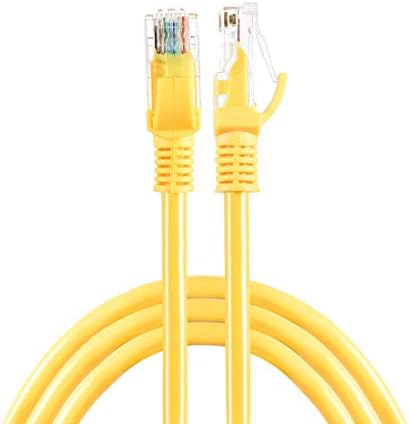 uxcell 8Pcs Cat5e כבל ה-Ethernet, RJ45 Cat5e Ethernet תיקון כבל האינטרנט 1M/3ft - צהוב