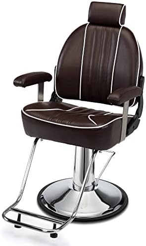 JAXPETY משאבה הידראולית שכיבה סלון כיסא מתכוונן עם משענת ראש, 360 מעלות סיבוב הכסא, היופי שמפו ספא ציוד מעצב השיער,